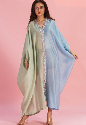 ROZE ISLAND- PASTEL HAND EMBROIDERED KAFTAN.