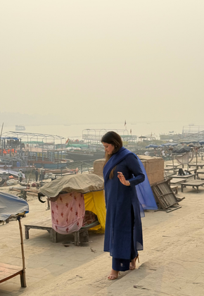 Midnight Cobalt Handwoven Chanderi Kurta Set