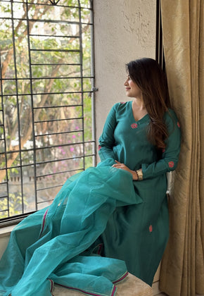 Noor Green Anarkali Set